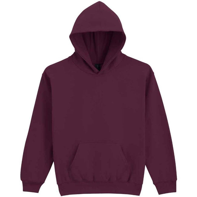 Maroon - Front - Gildan Childrens-Kids Softstyle Midweight Hoodie