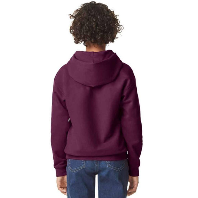 Maroon - Back - Gildan Childrens-Kids Softstyle Midweight Hoodie