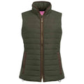 Olive Green - Front - Brook Taverner Womens-Ladies Madison Quilted Gilet