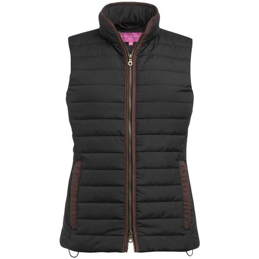 Black - Front - Brook Taverner Womens-Ladies Madison Quilted Gilet