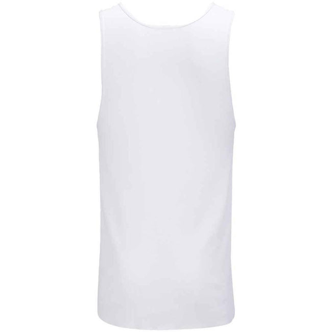 White - Back - SOLS Mens Pablo Ribbed Tank Top