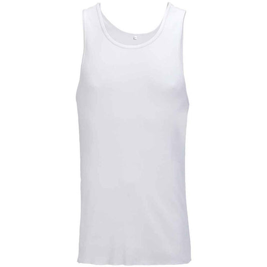 White - Front - SOLS Mens Pablo Ribbed Tank Top
