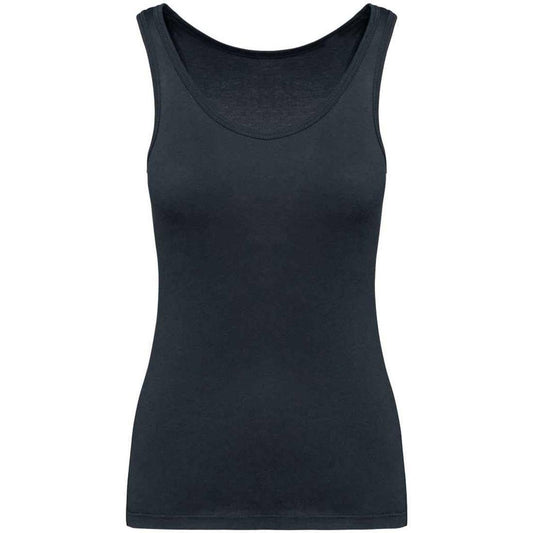 Navy - Front - Kariban Womens-Ladies Plain Eco Friendly Tank Top