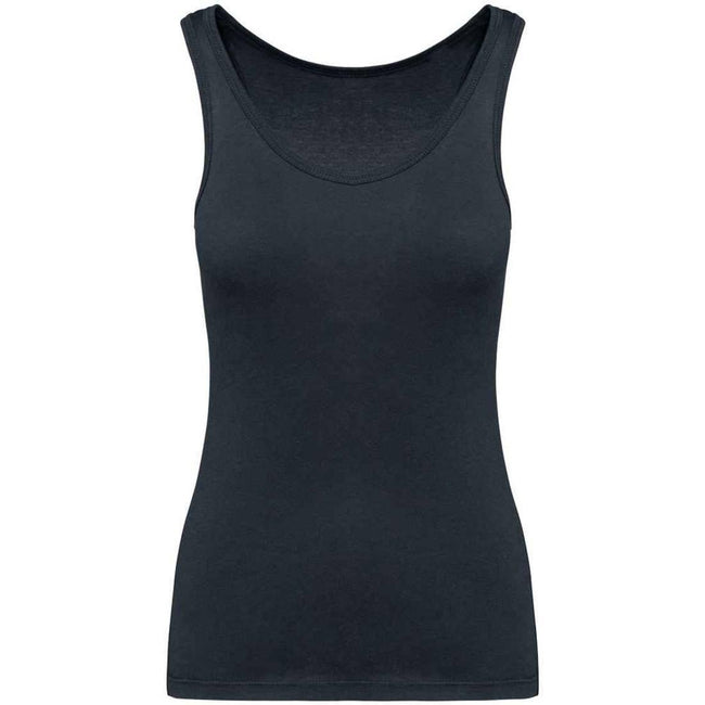 Navy - Front - Kariban Womens-Ladies Plain Eco Friendly Tank Top