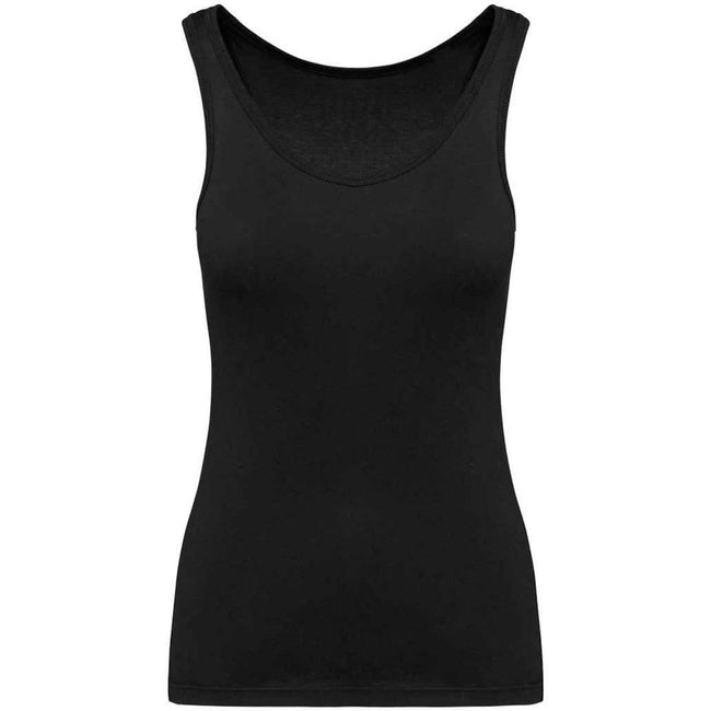Black - Front - Kariban Womens-Ladies Plain Eco Friendly Tank Top