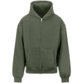 Earthy Green - Front - Awdis Unisex Adult Signature Heavyweight Oversized Full Zip Hoodie