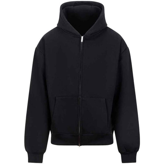 Deep Black - Front - Awdis Unisex Adult Signature Heavyweight Oversized Full Zip Hoodie