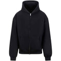 Deep Black - Front - Awdis Unisex Adult Signature Heavyweight Oversized Full Zip Hoodie