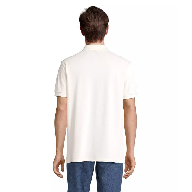 Off White - Back - SOLS Unisex Adult Pacific Pique Twin Needle Stitch Polo Shirt