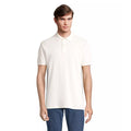 Off White - Front - SOLS Unisex Adult Pacific Pique Twin Needle Stitch Polo Shirt