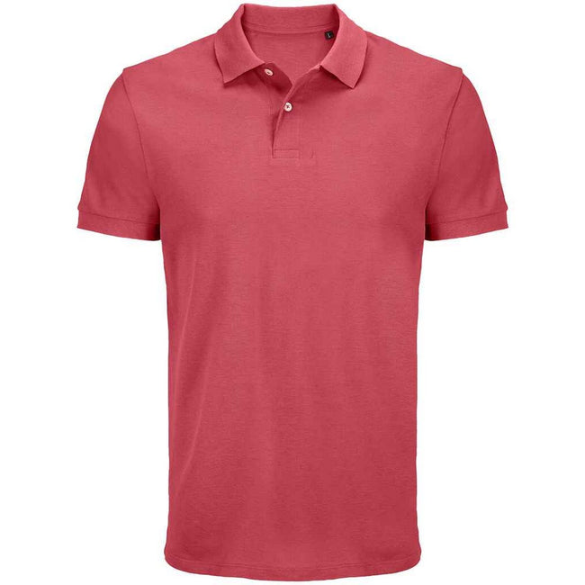 Folk Pink - Front - SOLS Unisex Adult Pacific Pique Twin Needle Stitch Polo Shirt