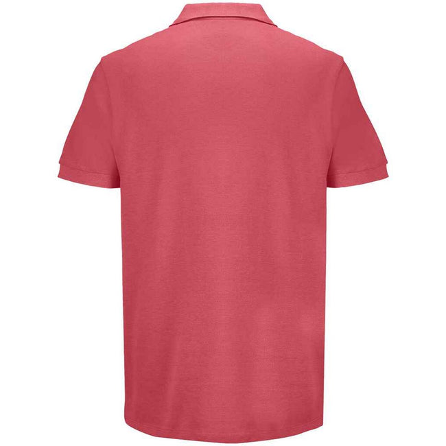 Folk Pink - Back - SOLS Unisex Adult Pacific Pique Twin Needle Stitch Polo Shirt