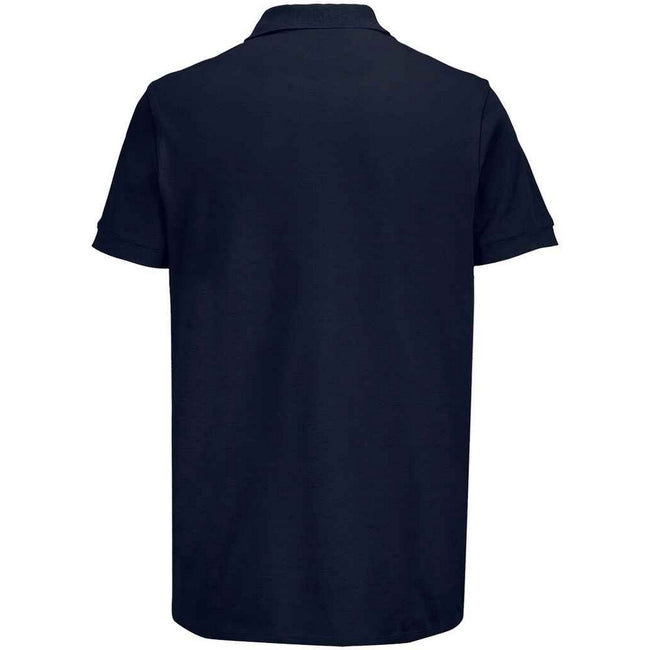 French Navy - Back - SOLS Unisex Adult Pacific Pique Twin Needle Stitch Polo Shirt