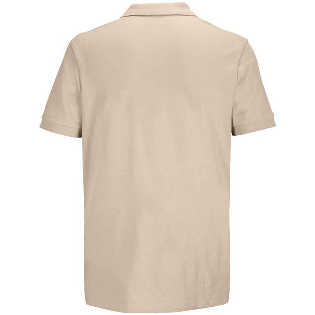 Linen - Back - SOLS Unisex Adult Pacific Pique Twin Needle Stitch Polo Shirt