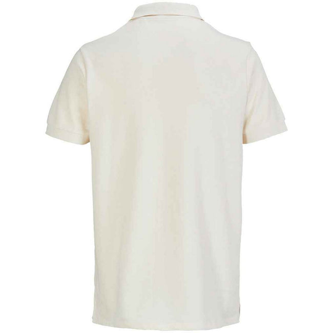 Natural - Back - SOLS Unisex Adult Pacific Pique Twin Needle Stitch Polo Shirt