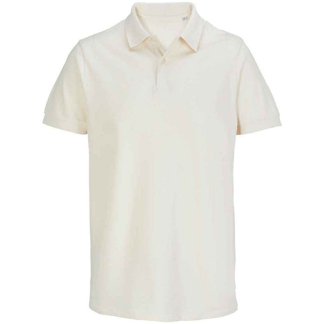 Natural - Front - SOLS Unisex Adult Pacific Pique Twin Needle Stitch Polo Shirt