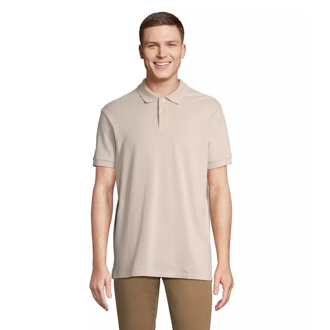 Linen - Front - SOLS Unisex Adult Pacific Pique Twin Needle Stitch Polo Shirt