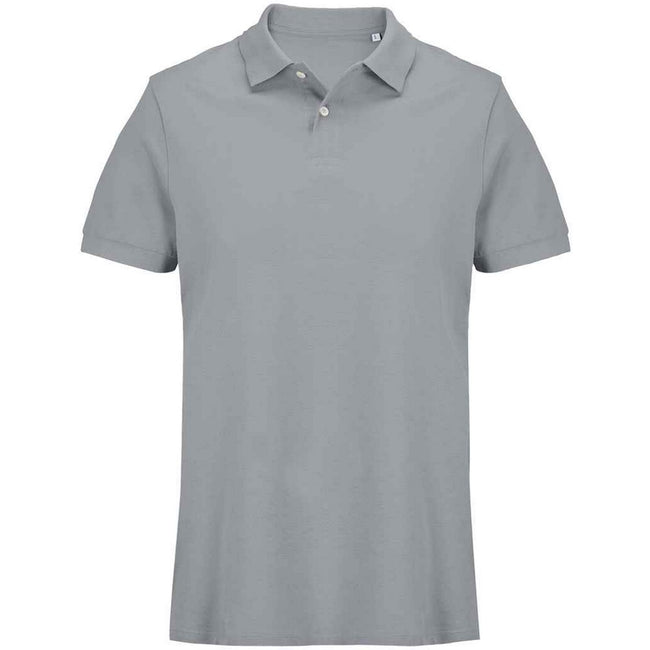 Pure Grey - Front - SOLS Unisex Adult Pacific Pique Twin Needle Stitch Polo Shirt