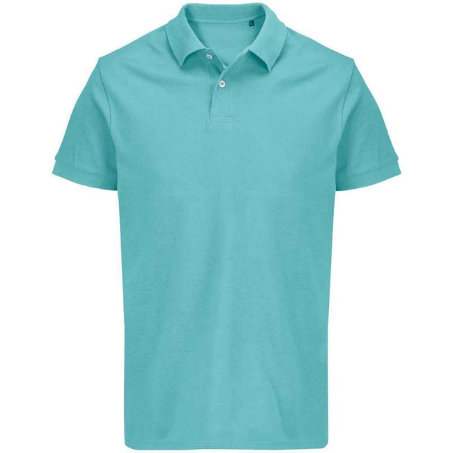 Pool Blue - Front - SOLS Unisex Adult Pacific Pique Twin Needle Stitch Polo Shirt