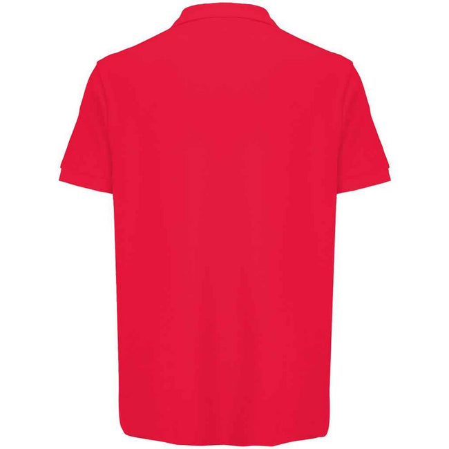 Red - Back - SOLS Unisex Adult Pacific Pique Twin Needle Stitch Polo Shirt
