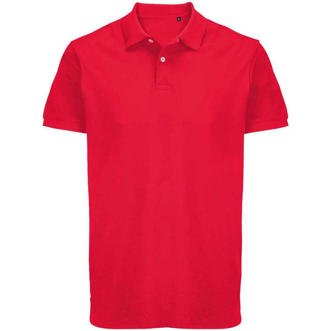 Red - Front - SOLS Unisex Adult Pacific Pique Twin Needle Stitch Polo Shirt