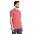 Folk Pink - Side - SOLS Unisex Adult Pacific Pique Twin Needle Stitch Polo Shirt