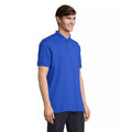 Royal Blue - Side - SOLS Unisex Adult Pacific Pique Twin Needle Stitch Polo Shirt
