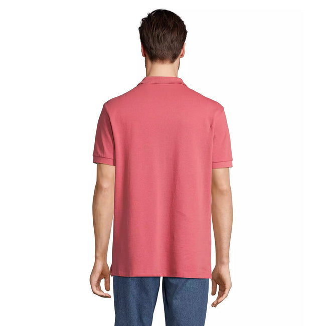 Folk Pink - Back - SOLS Unisex Adult Pacific Pique Twin Needle Stitch Polo Shirt