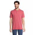 Folk Pink - Front - SOLS Unisex Adult Pacific Pique Twin Needle Stitch Polo Shirt