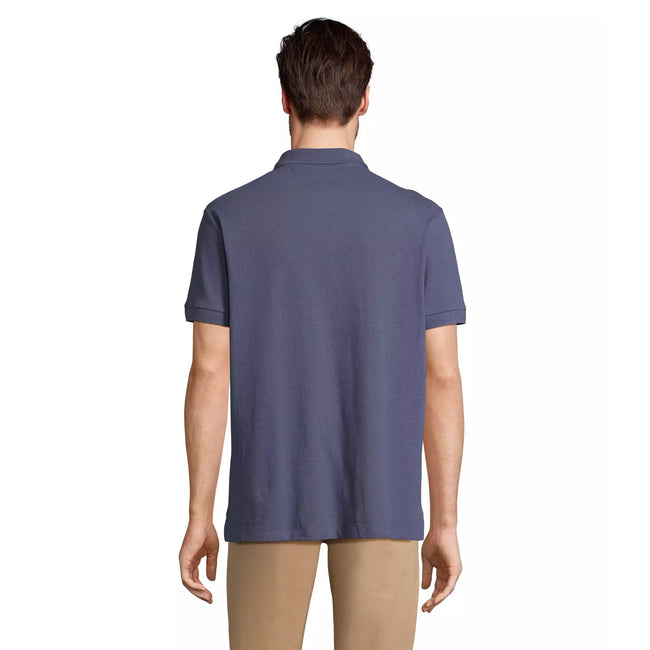 Denim - Back - SOLS Unisex Adult Pacific Pique Twin Needle Stitch Polo Shirt