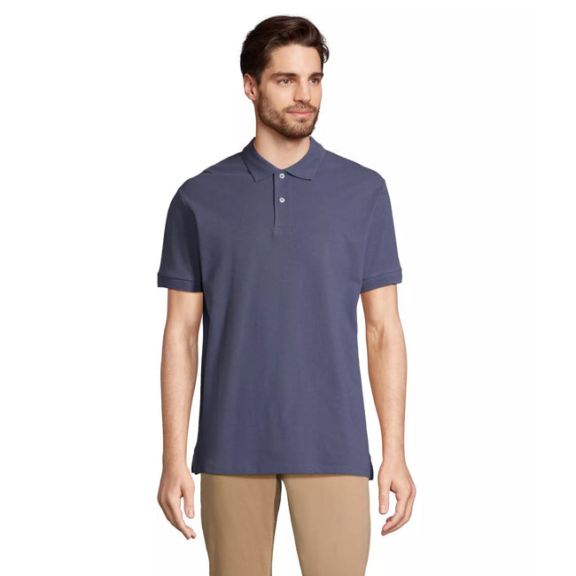 Denim - Front - SOLS Unisex Adult Pacific Pique Twin Needle Stitch Polo Shirt