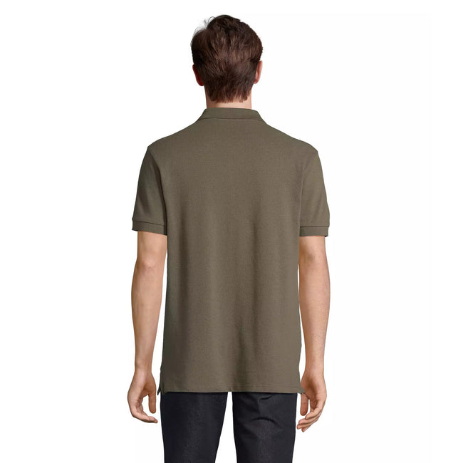Army - Back - SOLS Unisex Adult Pacific Pique Twin Needle Stitch Polo Shirt