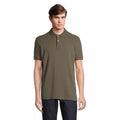 Army - Front - SOLS Unisex Adult Pacific Pique Twin Needle Stitch Polo Shirt