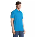 Aqua - Side - SOLS Unisex Adult Pacific Pique Twin Needle Stitch Polo Shirt