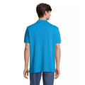 Aqua - Back - SOLS Unisex Adult Pacific Pique Twin Needle Stitch Polo Shirt