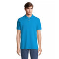 Aqua - Front - SOLS Unisex Adult Pacific Pique Twin Needle Stitch Polo Shirt