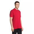 Red - Side - SOLS Unisex Adult Pacific Pique Twin Needle Stitch Polo Shirt
