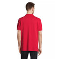 Red - Back - SOLS Unisex Adult Pacific Pique Twin Needle Stitch Polo Shirt