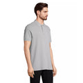 Pure Grey - Side - SOLS Unisex Adult Pacific Pique Twin Needle Stitch Polo Shirt