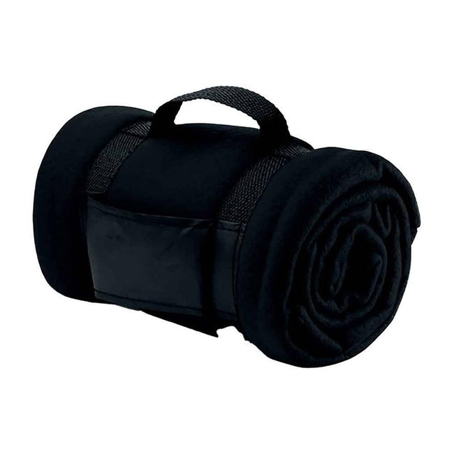 Black - Front - SOLS Stavenger Fleece Plaid Blanket