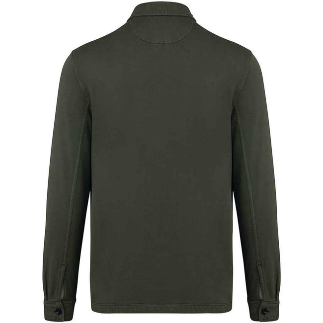 Organic Khaki - Back - Native Spirit Unisex Adult Faded Brushed Fleece Overshirt
