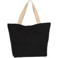 Black Night-Hemp - Front - Kimood Large Recycled Flat Base Tote Bag