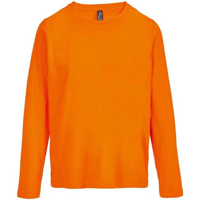 Orange - Front - SOLS Womens-Ladies Monarch Long-Sleeved T-Shirt