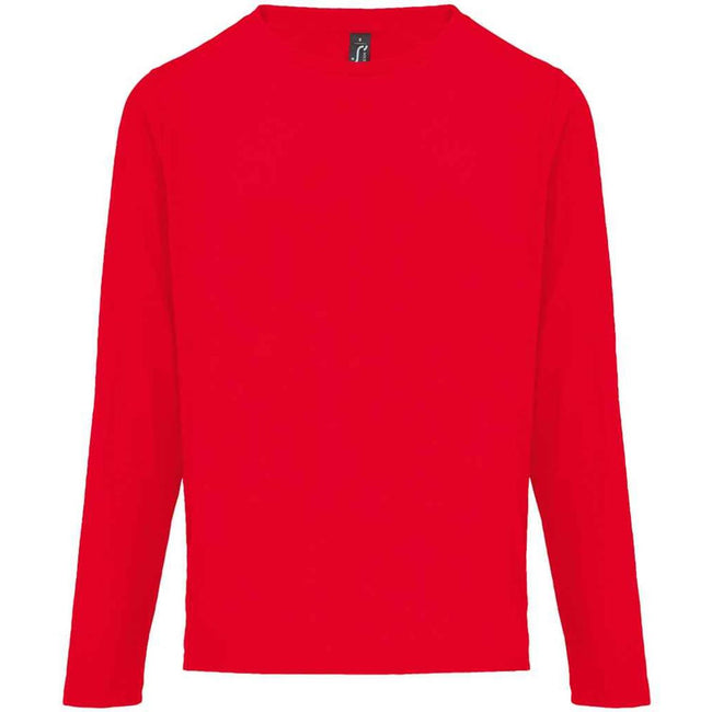 Red - Front - SOLS Womens-Ladies Monarch Long-Sleeved T-Shirt