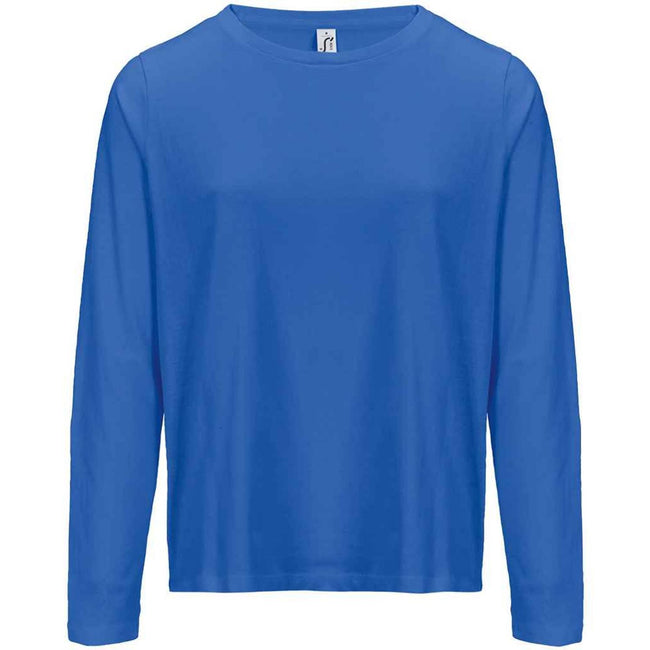 Royal Blue - Front - SOLS Womens-Ladies Monarch Long-Sleeved T-Shirt