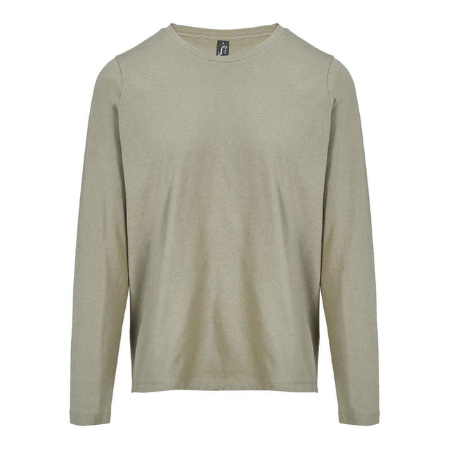 Khaki - Front - SOLS Womens-Ladies Monarch Long-Sleeved T-Shirt