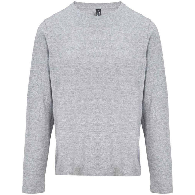 Grey Marl - Front - SOLS Womens-Ladies Monarch Long-Sleeved T-Shirt