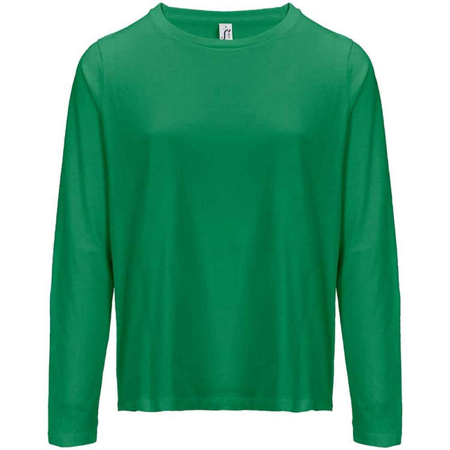 Kelly Green - Front - SOLS Womens-Ladies Monarch Long-Sleeved T-Shirt