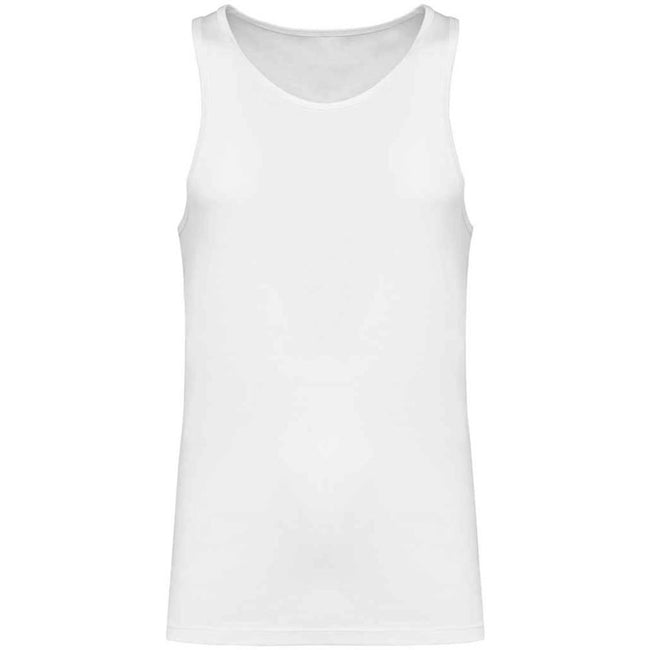 White - Front - Kariban Mens Plain Eco Friendly Tank Top