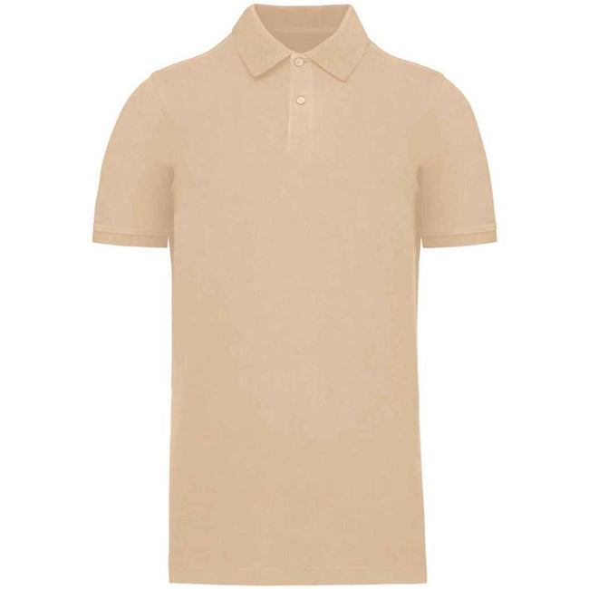 Light Sand - Front - Kariban Mens Pique Organic Polo Shirt